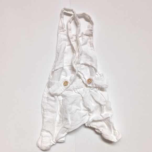 Etsy Linen Baby White Overalls Sz 3-6m Small Shop - Picture 2 of 3